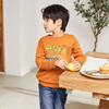 Caramel Crew Neck Long Sleeve Graphic Design Boys Sweatshirt