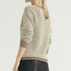 Round Neck Long Sleeve Jacquard Simple Cotton Export Women Oversized Swater
