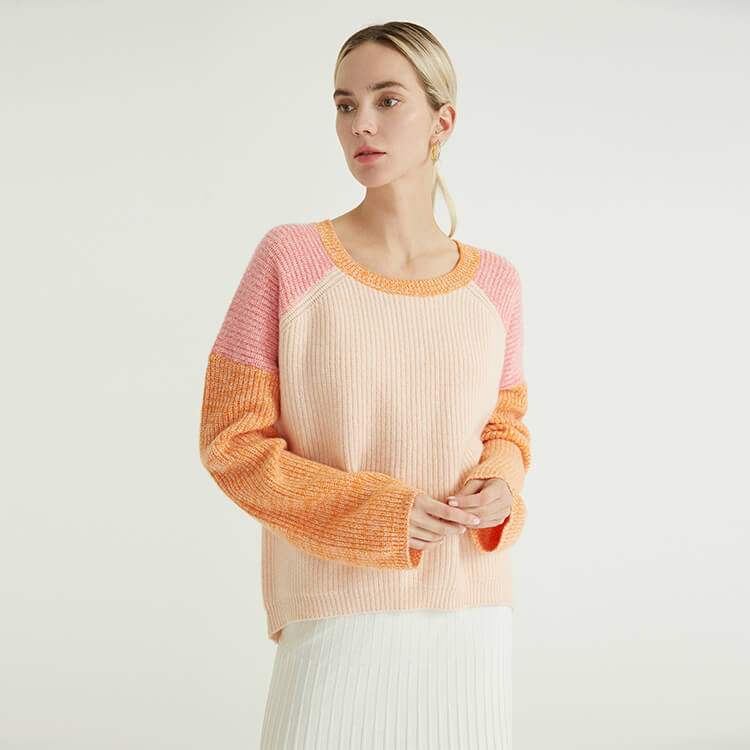 Contrast Classic Knit Crew Neck Knitted 2023 Sweaters For Women