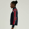 Custom Quarter Zip Wool Cashmere Blend Sleeve Color Block Knitting Sweater
