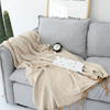 Custom Nordic Style 100% Cotton Intarsia Knit Herringbone Throw Blanket