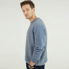 Custom Mens Cashmere Wool Blend Plaied Knitted Crewneck Pullover Sweater