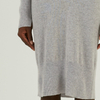 Customized Women 100% Cashmere Deep V-neck Long Sleeve Knit Midi Dress
