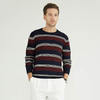 Custom Mens Winter 100% Cashmere Round Neck Striped Plain Knit Sweater