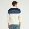 Mens 100% Cashmere Fancy knitted V neck Long Sleeves Pullover With Colour Block