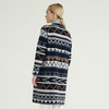 Autumn Winter Merino Wool Cashmere Lady's Cardigan Knitted Coat With Striped Design