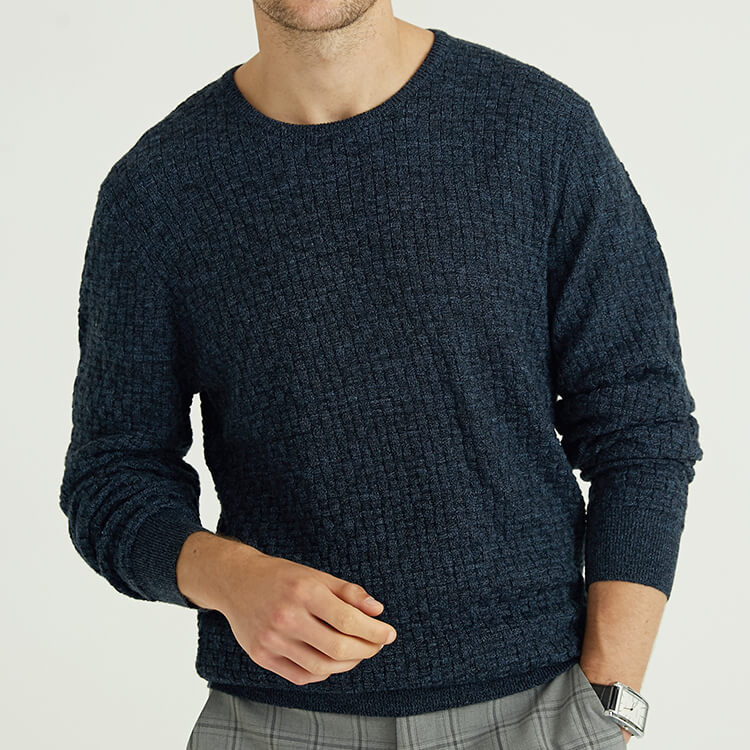 Round Neck Long Sleeved Knit Cashmere Knit Men'S Sweaters
