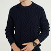 Round Neck Printed Long Sleeves Crew Neck Winter Cotton Knitted Sweaters For Men