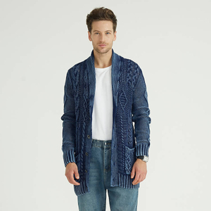 Classic Vintage Style Design With Twisted Cardigan Sweater For Men