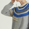 Vintage Embroidered Knitted Color block Knitted Women Sweater Pullover