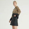 Leopard Printing Crew Neck Pure Casual Women Knit Cashmere Knitted Pullover Sweaters