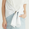 Minimal And Stylish Hem With Lace Up Design Wool Korean Sweaters For Women