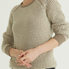 Round Neck Long Sleeve Jacquard Simple Cotton Export Women Oversized Swater