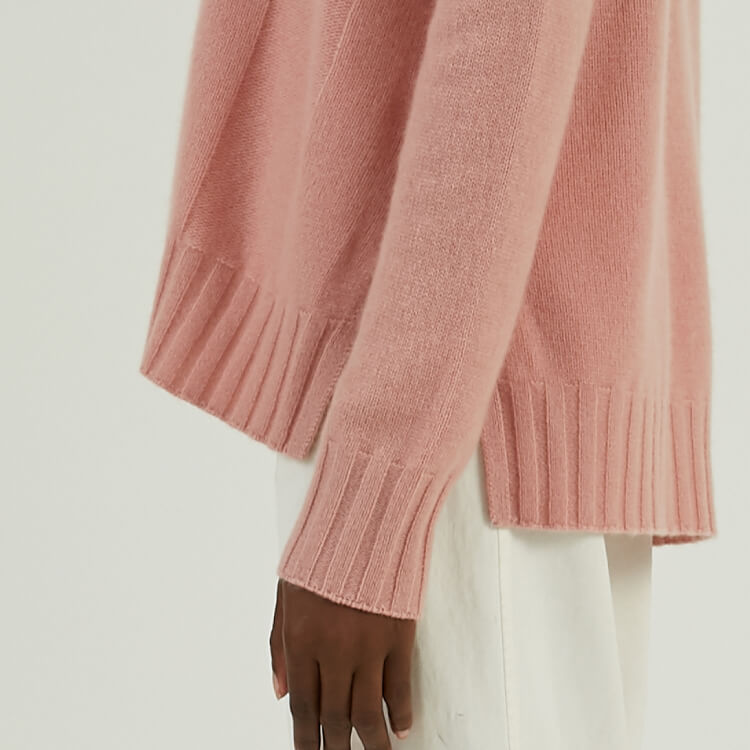 Custom Winter 100% Cotton V-neck Dropped Shoulder Sleeve Knit Pullover Sweater