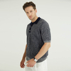 Custom High-end Wool Yak Blend Ribbed Knit Polo Shirts Golf Shirts