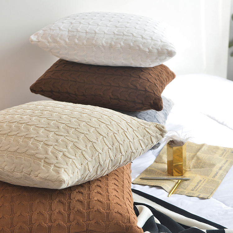 Custom 100% Cotton Cable Design Chunky Knit Pillow Cover