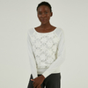 Spring Summer 100% Organic Cotton Knit Floral Lace Stitching Knitwear