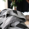 Personalized Modern Geometric Chunky Intarsia Knit Throw Blankets