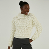 Custom Winter Heavy Gauge Stand Collar Fringed Knit Sweater