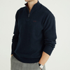 Custom Men's 100% Cotton Long Sleeve Quarter Zip Knit Pullover Sweaters