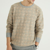 Custom Mens 100% Cashmere Crewneck Jacquard Knitting Sweater