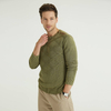 Green Button Knitted Long Sleeves Cashmere Sweater For Men