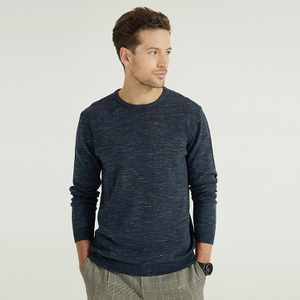Round Neck Clip Pattern Men's Knitted Pullovers Sweaters