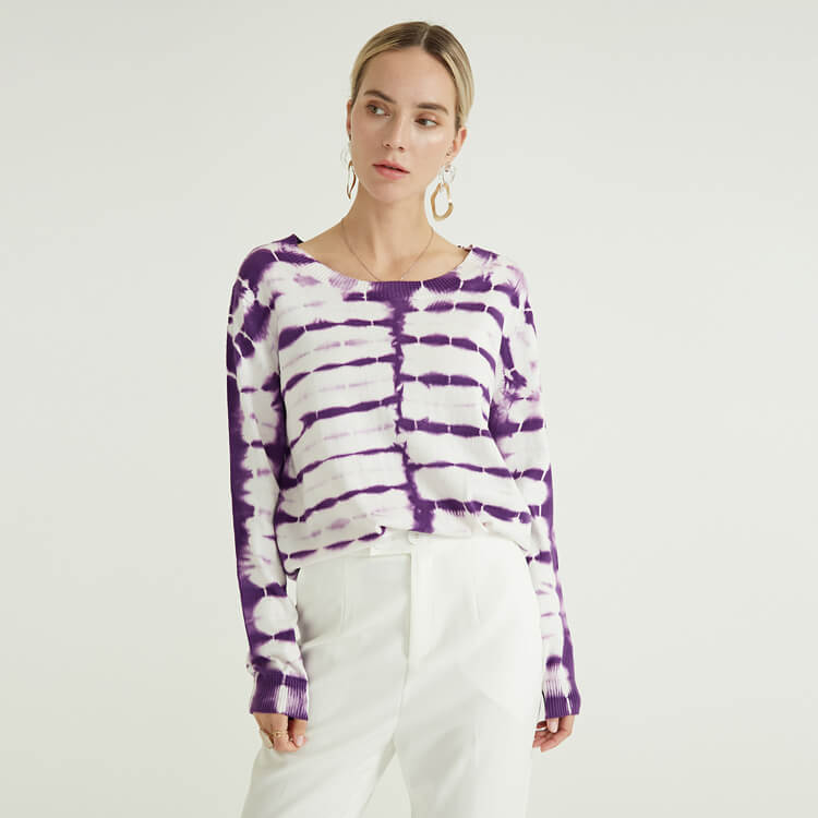 New Style High Quality Fashion Simple White Purple Women's Pullovers For Women