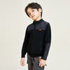 Boys Knit Panel Woven Long Sleeve Cardigan