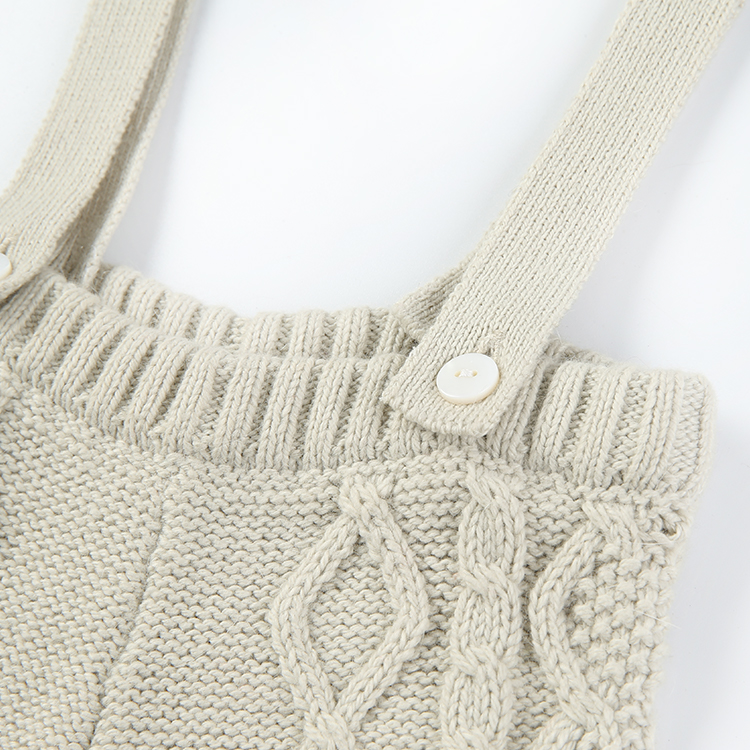 Autumn Winter Newborn Baby 100% Cotton Cable Knit Overalls For Babies